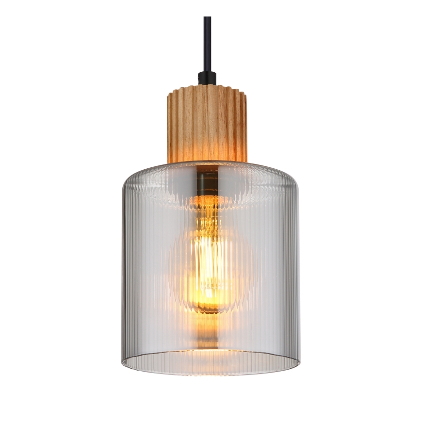 Globo - Hanglamp aan een koord 1xE27/25W/230V zwart diameter 12 cm