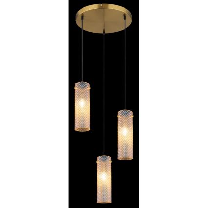 Globo - Hanglamp aan een koord 3xE14/40W/230V goud