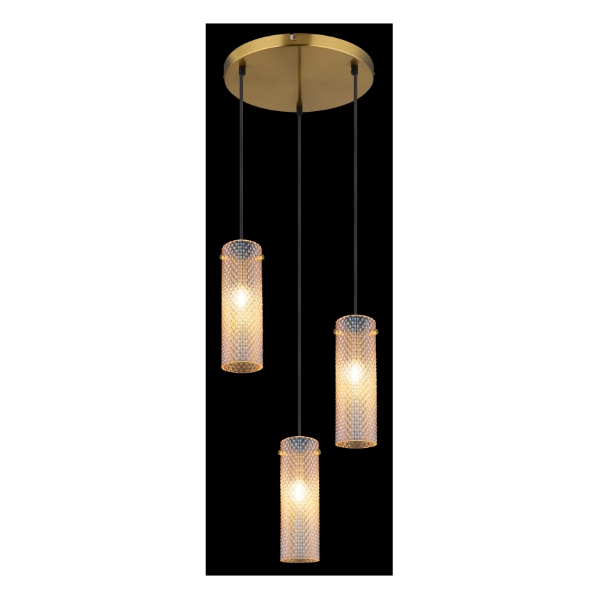 Globo - Hanglamp aan een koord 3xE14/40W/230V goud