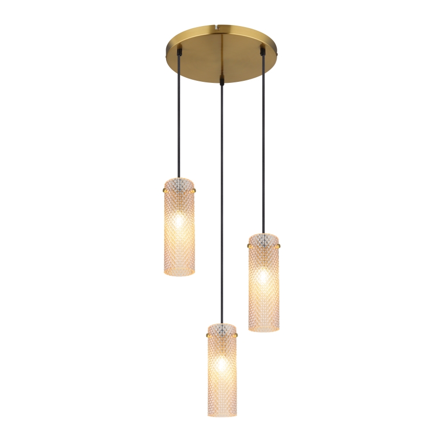 Globo - Hanglamp aan een koord 3xE14/40W/230V goud