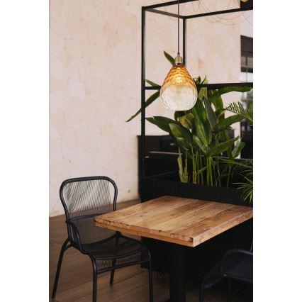 Globo - Hanglamp aan een koord 1xE27/60W/230V diameter 21 cm oranje