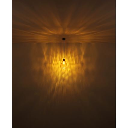 Globo - Hanglamp aan een koord 1xE27/60W/230V diameter 21 cm oranje