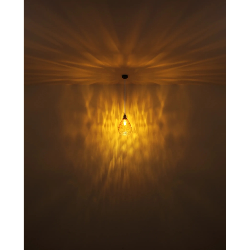 Globo - Hanglamp aan een koord 1xE27/60W/230V diameter 21 cm oranje