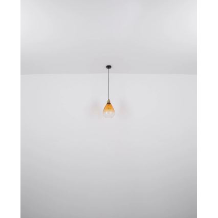 Globo - Hanglamp aan een koord 1xE27/60W/230V diameter 21 cm oranje
