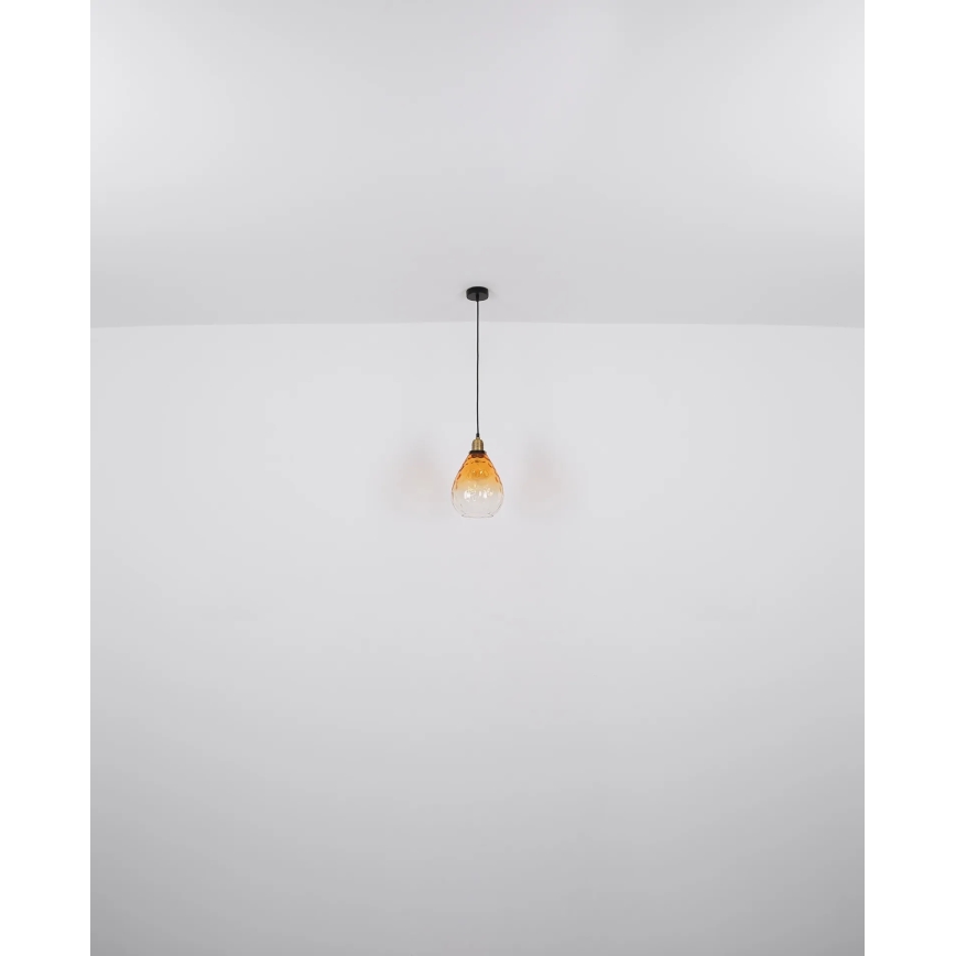 Globo - Hanglamp aan een koord 1xE27/60W/230V diameter 21 cm oranje