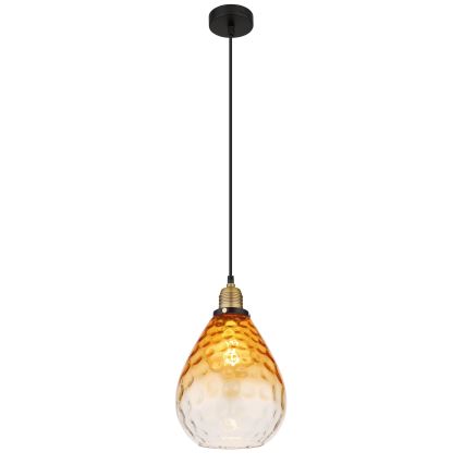 Globo - Hanglamp aan een koord 1xE27/60W/230V diameter 21 cm oranje