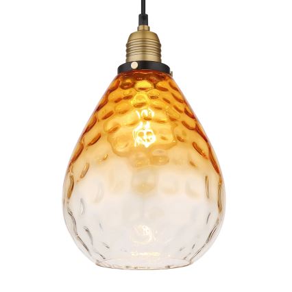 Globo - Hanglamp aan een koord 1xE27/60W/230V diameter 21 cm oranje