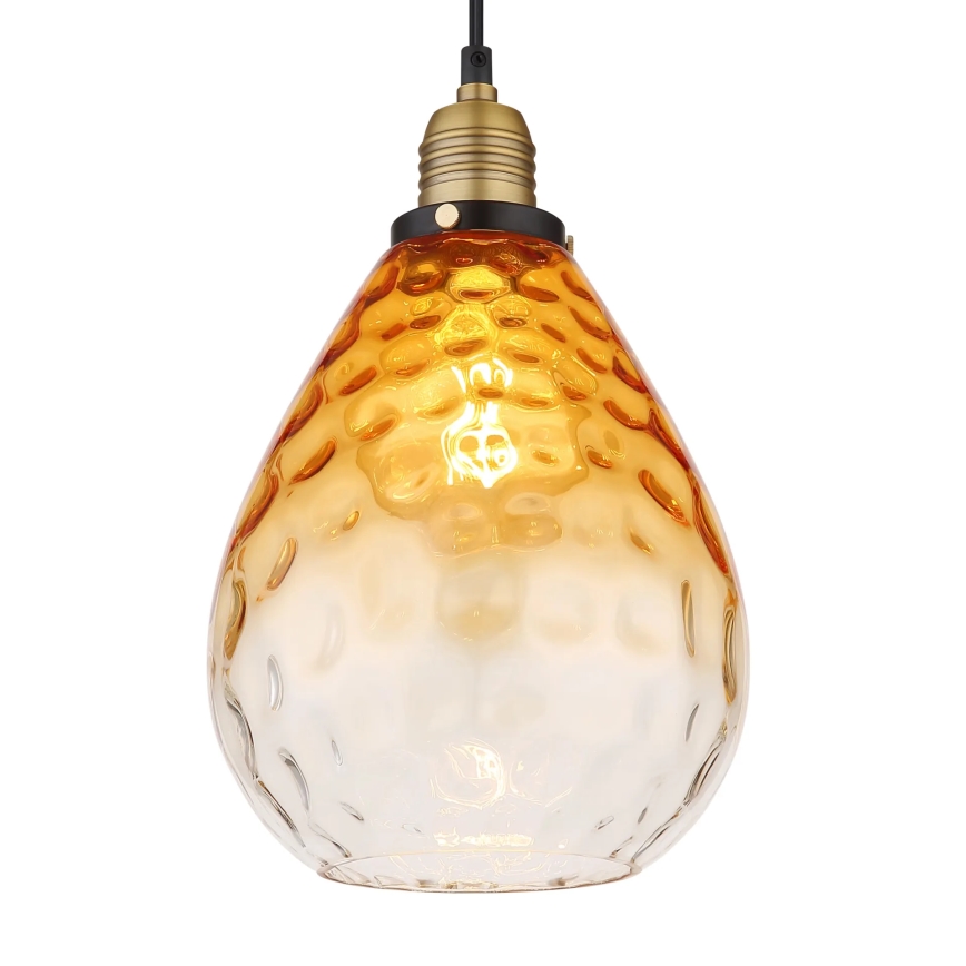 Globo - Hanglamp aan een koord 1xE27/60W/230V diameter 21 cm oranje