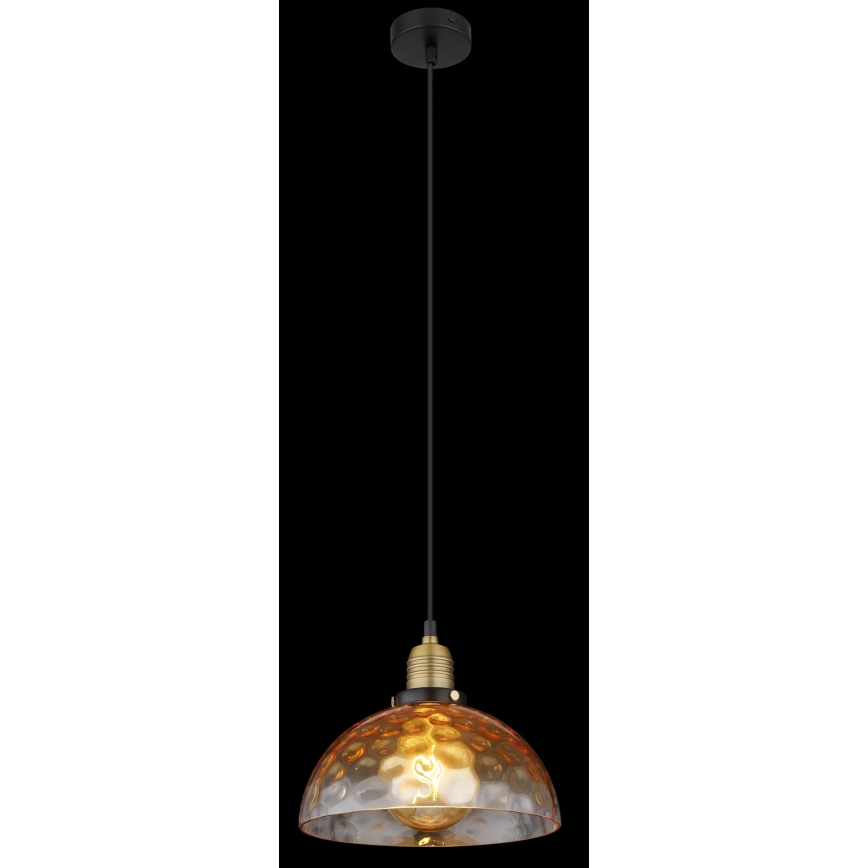 Globo - Hanglamp aan een koord 1xE27/60W/230V diameter 25 cm oranje