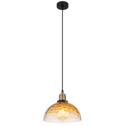 Globo - Hanglamp aan een koord 1xE27/60W/230V diameter 25 cm oranje
