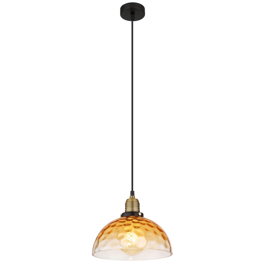 Globo - Hanglamp aan een koord 1xE27/60W/230V diameter 25 cm oranje