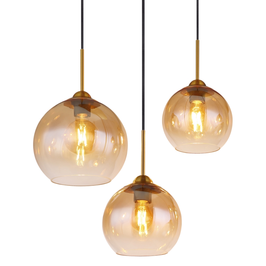 Globo - Suspension sur câble 6xE27/60W/230V, finition laiton