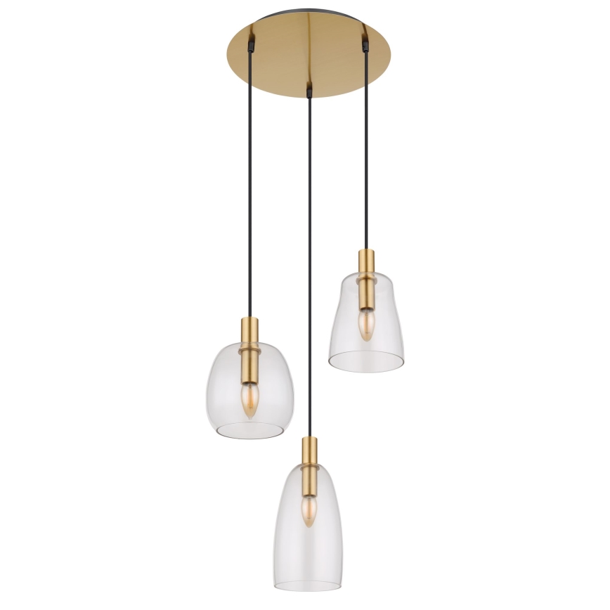 Globo - Hanglamp aan een koord 3xE14/40W/230V diameter 43 cm messing
