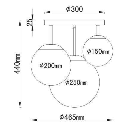 Globo - Bevestigde hanglamp 3xE27/60W/230V
