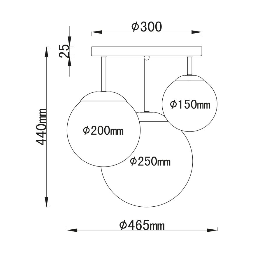 Globo - Bevestigde hanglamp 3xE27/60W/230V