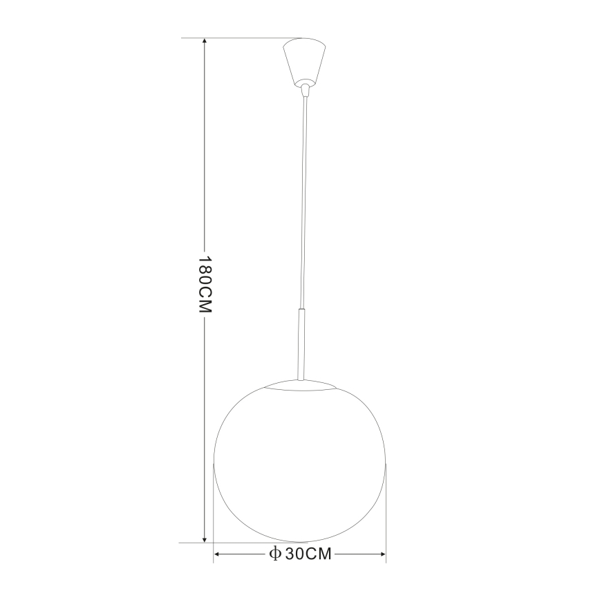 Globo - Hanglamp aan een koord 1xE27/60W/230V diameter 30 cm