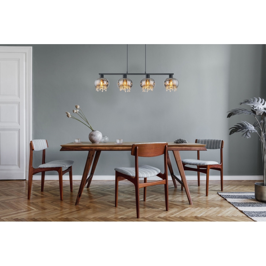 Globo - Hanglamp aan een koord 4xE27/9W/230V zwart