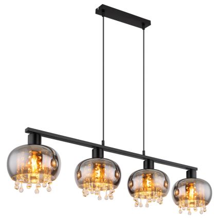 Globo - Hanglamp aan een koord 4xE27/9W/230V zwart