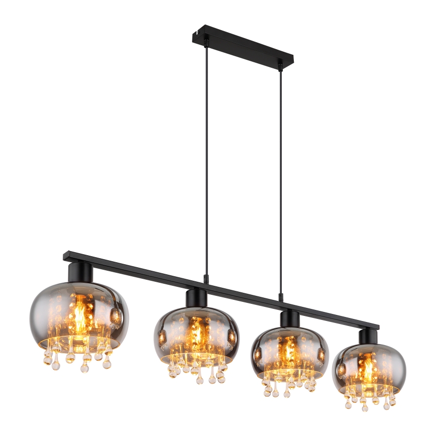 Globo - Hanglamp aan een koord 4xE27/9W/230V zwart