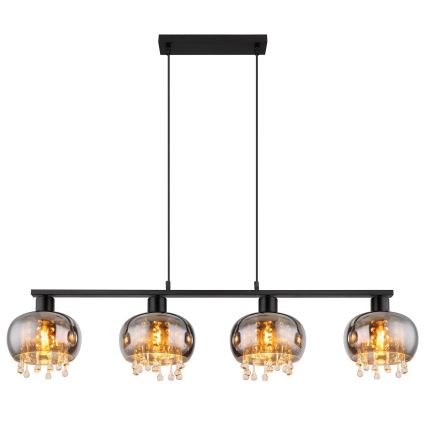 Globo - Hanglamp aan een koord 4xE27/9W/230V zwart