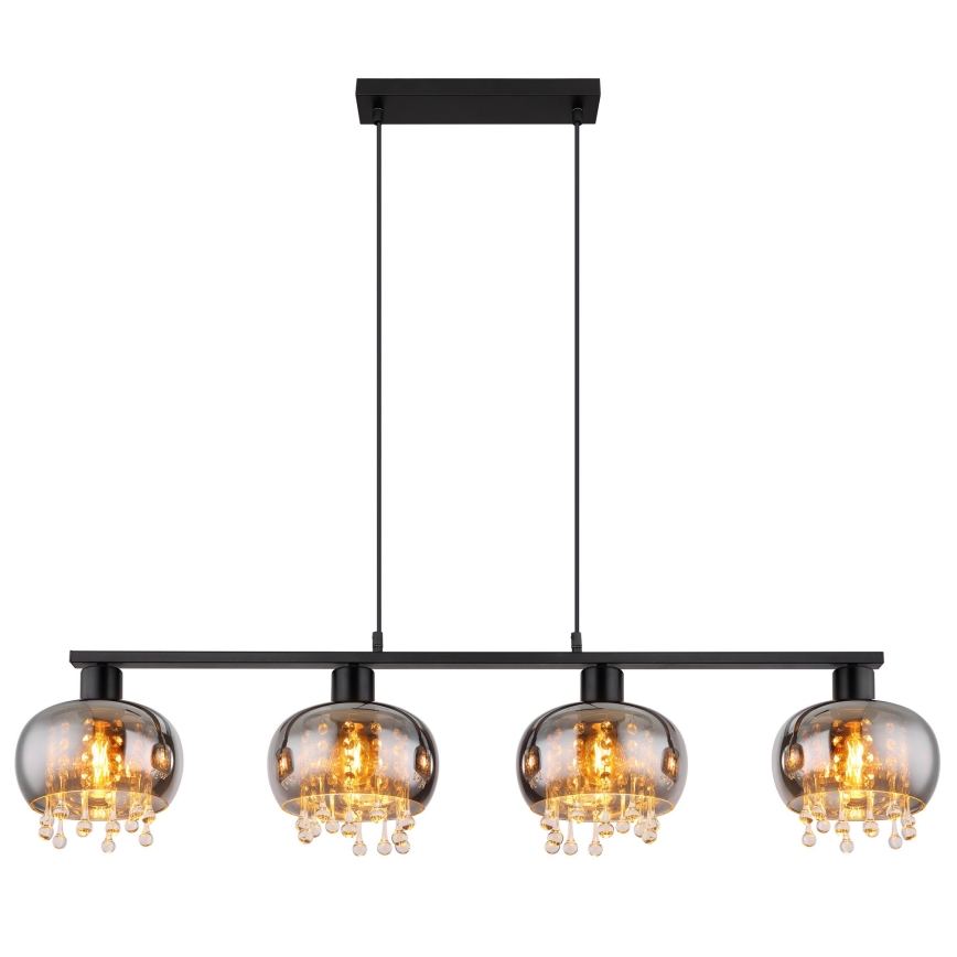 Globo - Hanglamp aan een koord 4xE27/9W/230V zwart