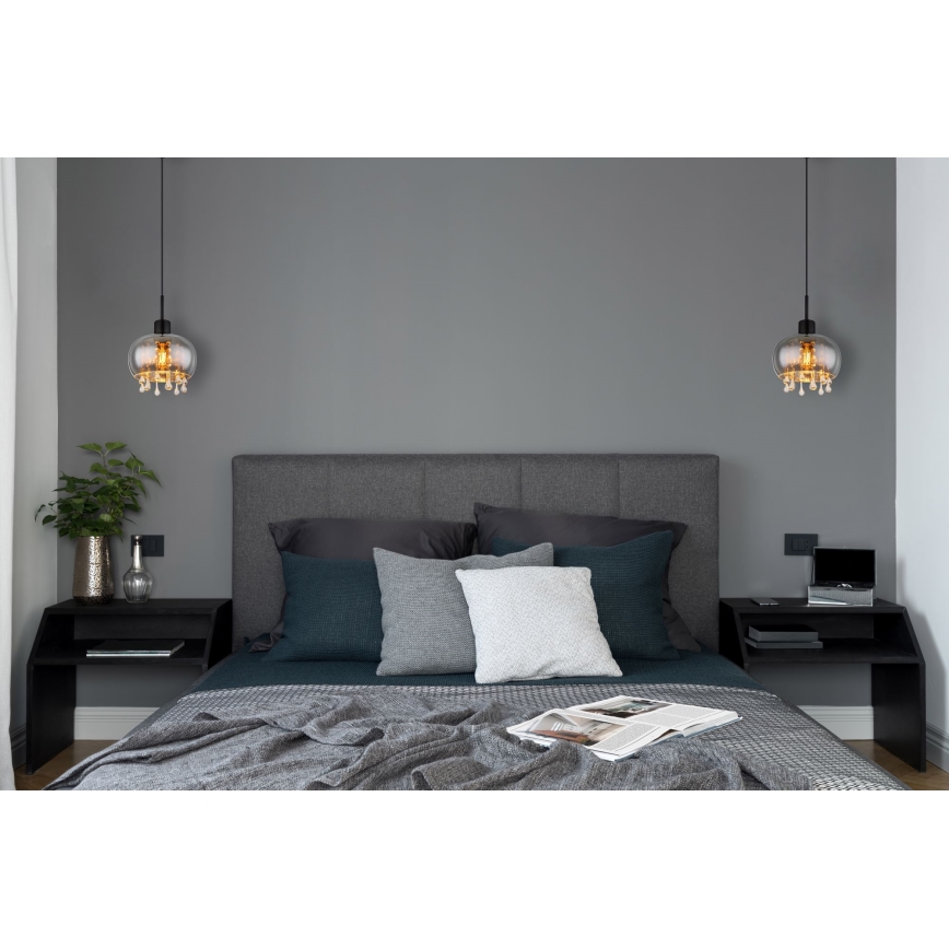 Globo - Suspension filaire 1xE27/9W/230V d. 21 cm noir