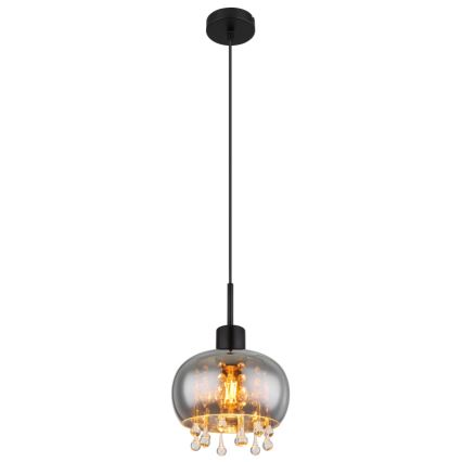 Globo - Suspension filaire 1xE27/9W/230V d. 21 cm noir