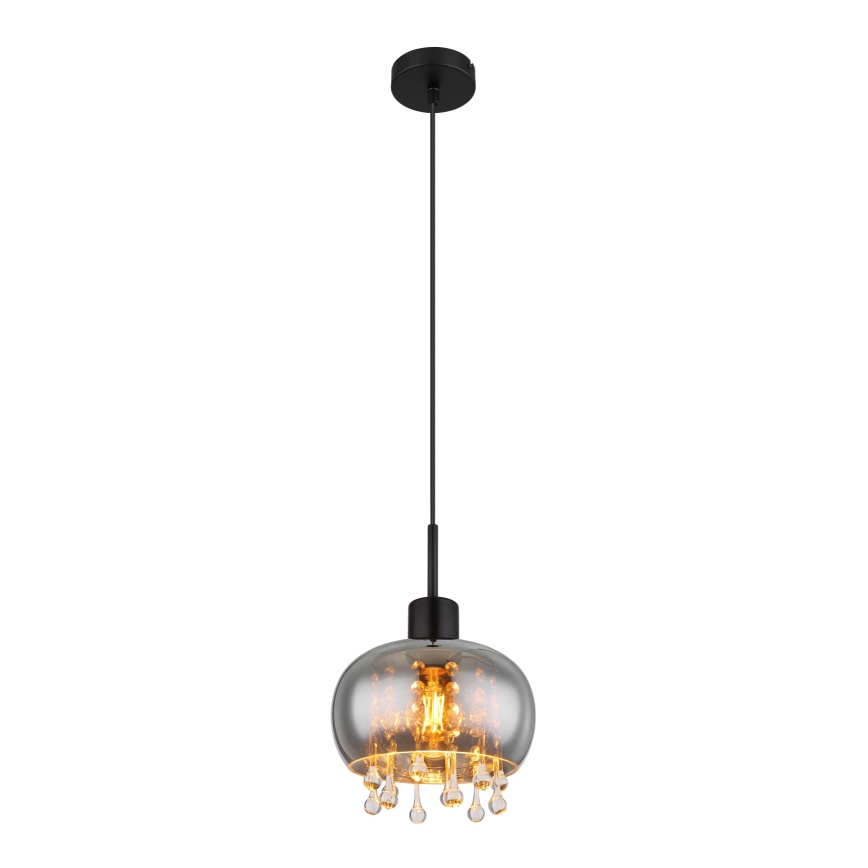 Globo - Suspension filaire 1xE27/9W/230V d. 21 cm noir
