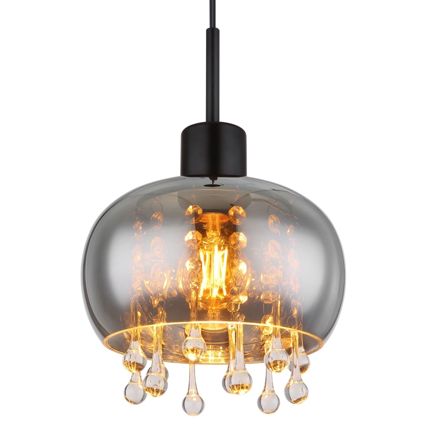 Globo - Suspension filaire 1xE27/9W/230V d. 21 cm noir