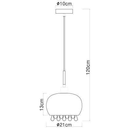 Globo - Suspension filaire 1xE27/9W/230V d. 21 cm noir