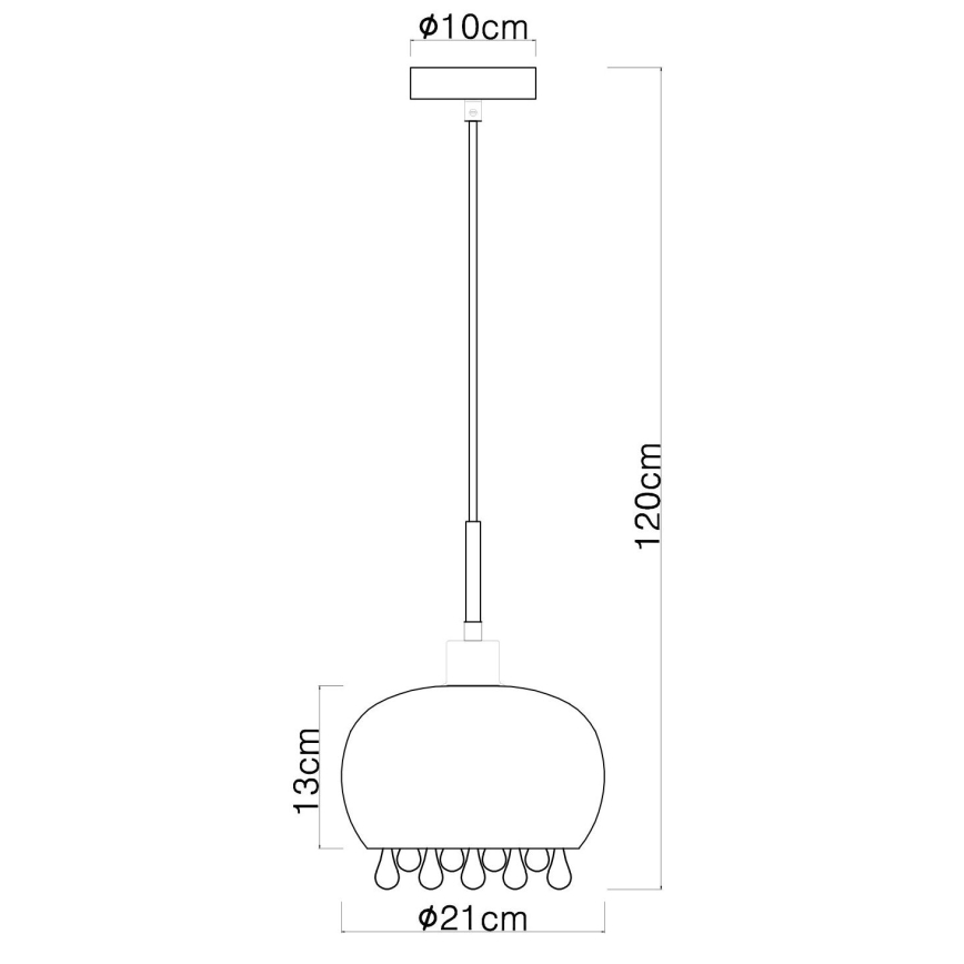 Globo - Suspension filaire 1xE27/9W/230V d. 21 cm noir