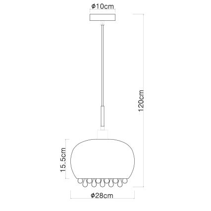 Globo - Hanglamp aan een koord 1xE27/9W/230V diameter 28 cm zwart