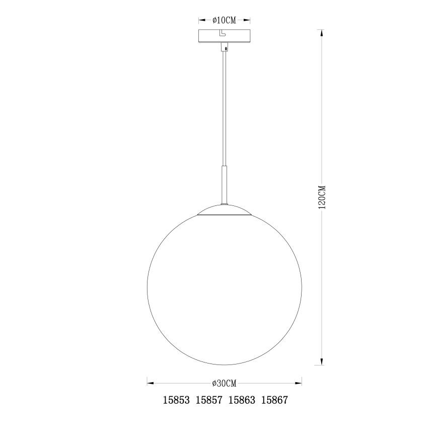 Globo - Suspension filaire 1xE27/40W/230V d. 30 cm