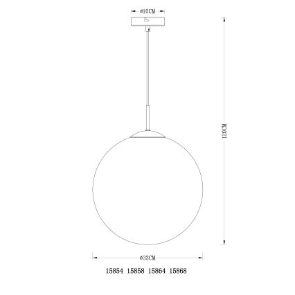 Globo - Hanglamp aan een koord 1xE27/40W/230V diameter 33 cm