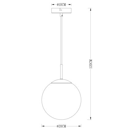 Globo - Suspension filaire 1xE27/40W/230V d. 20 cm