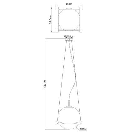 Globo - Suspension filaire 1xE27/15W/230V hévéa