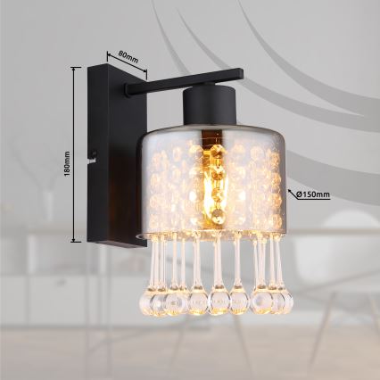 Globo - Wandlamp 1xE27/60W/230V zwart