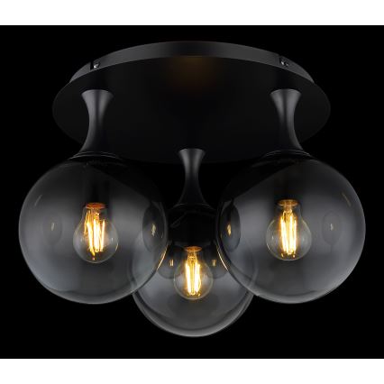 Globo - Bevestigde hanglamp 3xE27/10W/230V diameter 46 cm zwart