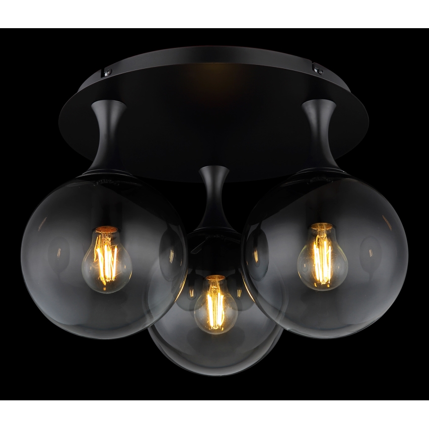 Globo - Bevestigde hanglamp 3xE27/10W/230V diameter 46 cm zwart
