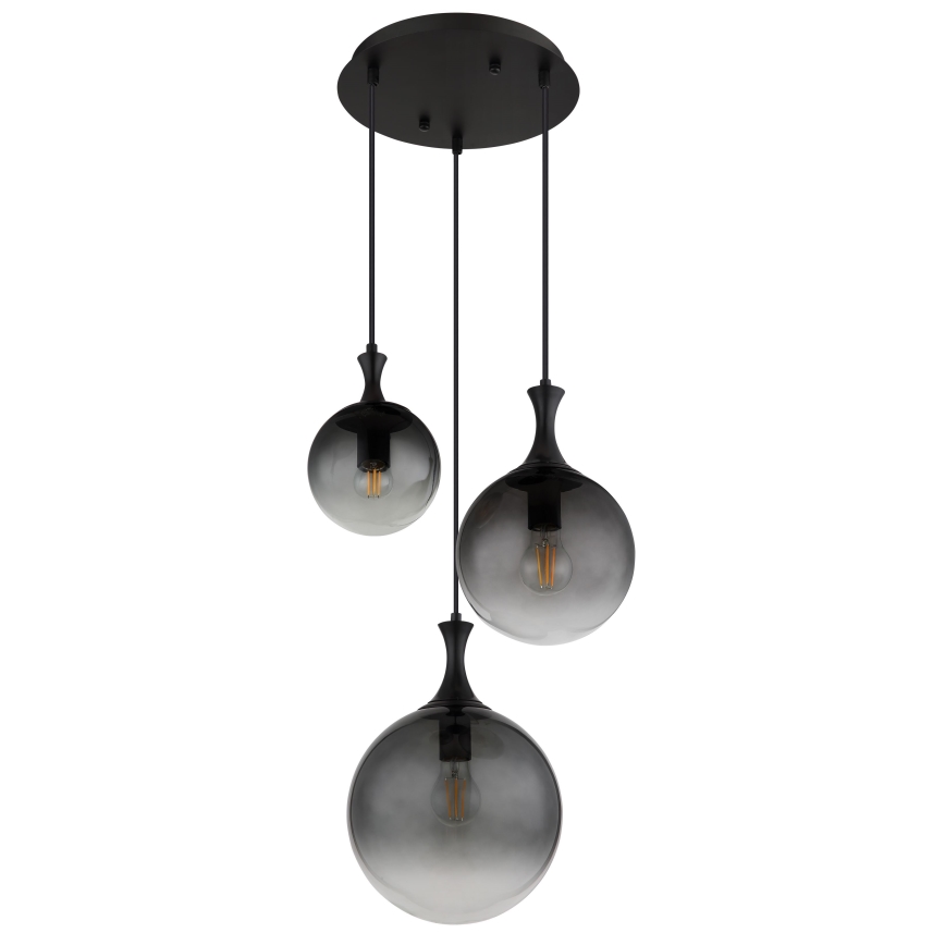 Globo - Suspension filaire 3xE27/10W/230V d. 48 cm noir
