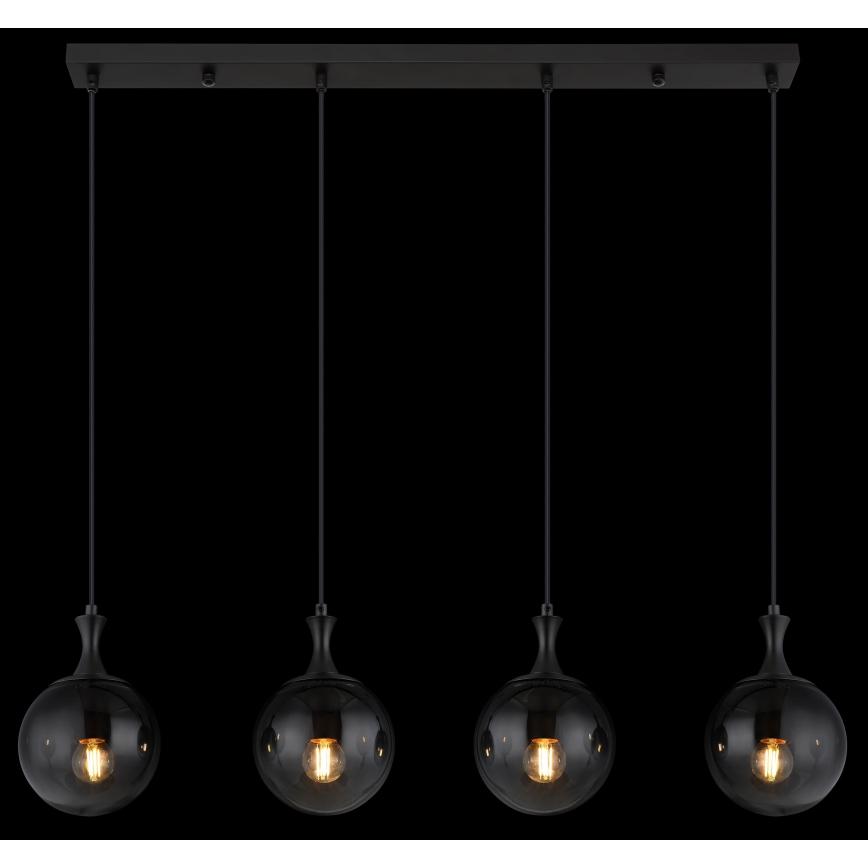 Globo - Hanglamp aan een koord 4xE27/10W/230V zwart