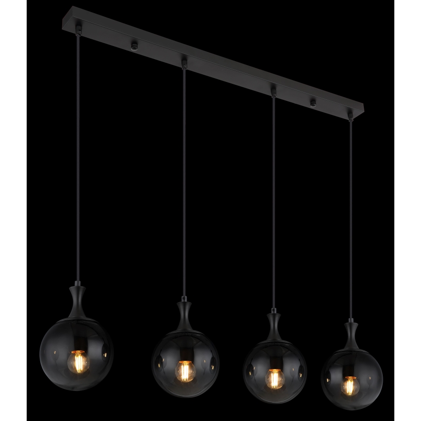 Globo - Hanglamp aan een koord 4xE27/10W/230V zwart