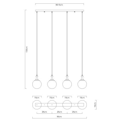 Globo - Hanglamp aan een koord 4xE27/10W/230V zwart