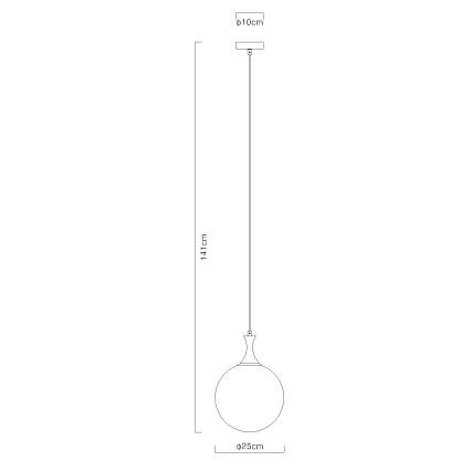 Globo - Suspension filaire 1xE27/10W/230V d. 25 cm noir