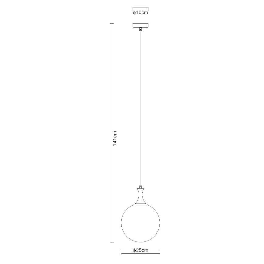Globo - Suspension filaire 1xE27/10W/230V d. 25 cm noir