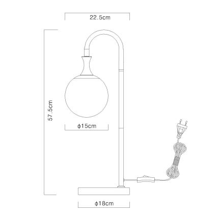 Globo - Lampe de table 1xE27/10W/230V noir
