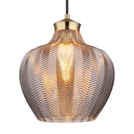 Globo - Suspension sur câble 1xE27/60W/230V Ø 22 cm fumé