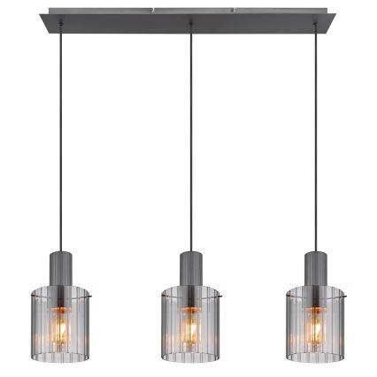 Globo - Hanglamp aan een koord 3xE27/40W/230V grijs