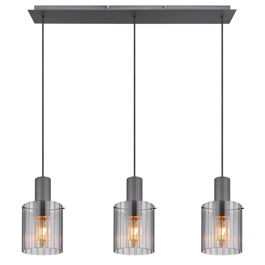 Globo - Hanglamp aan een koord 3xE27/40W/230V grijs