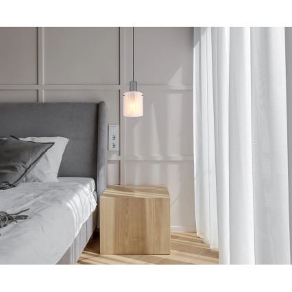 Globo - Hanglamp aan een koord 1xE27/40W/230V diameter 18 cm wit